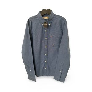 HOLLISTER MENS CASUAL BUTTON DOWN SHIRT BLUE NEW WITH TAGS MEDIUM WITH POCKET